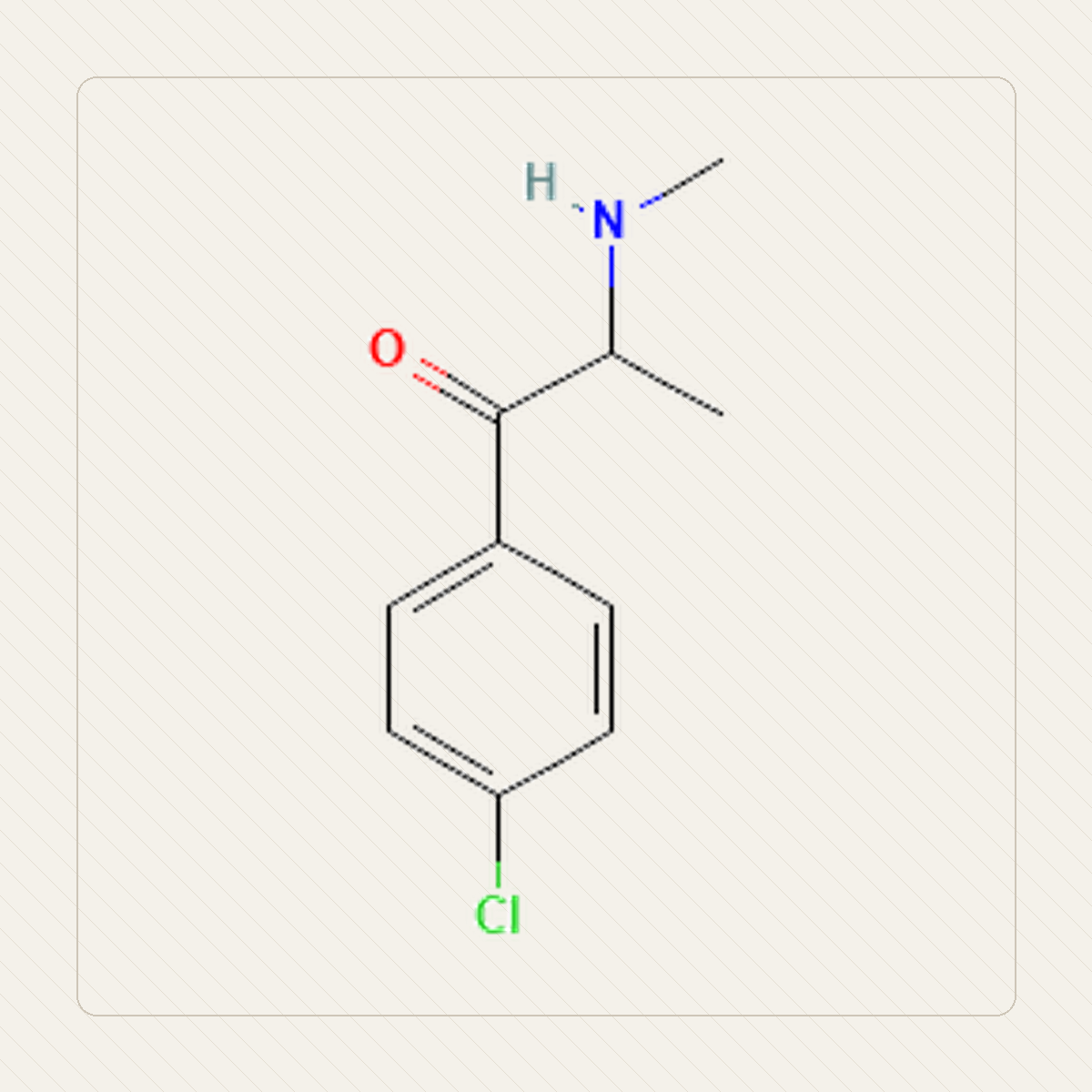 4-CMC Klefedron, educational illustration of the molecular structure
