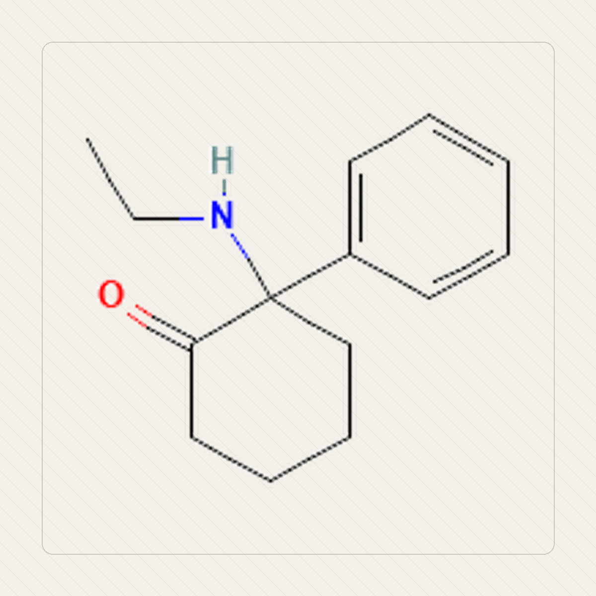 O-PCE Etycyklidon, educational illustration of the molecular structure