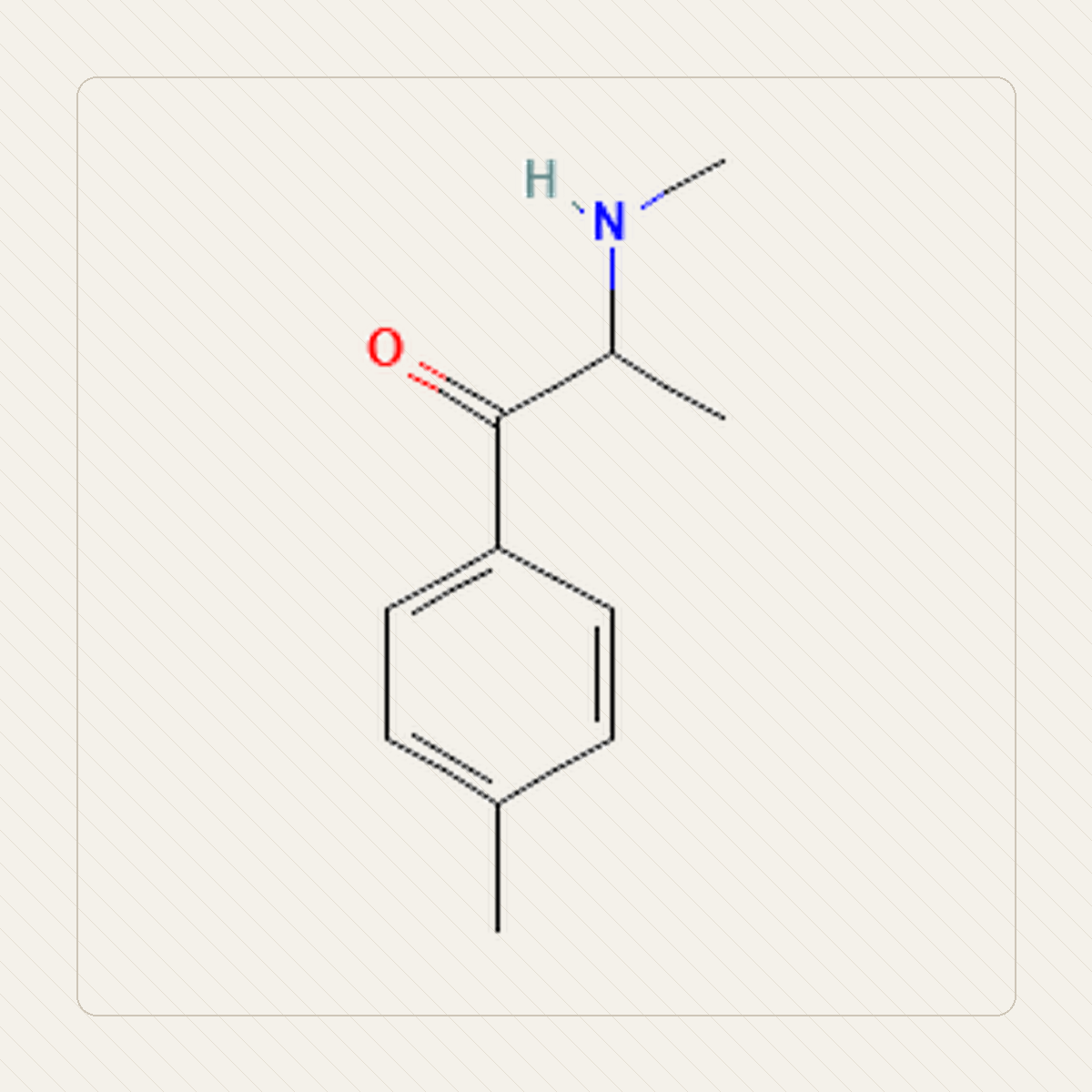 4-MMC Mefedron, educational illustration of the molecular structure