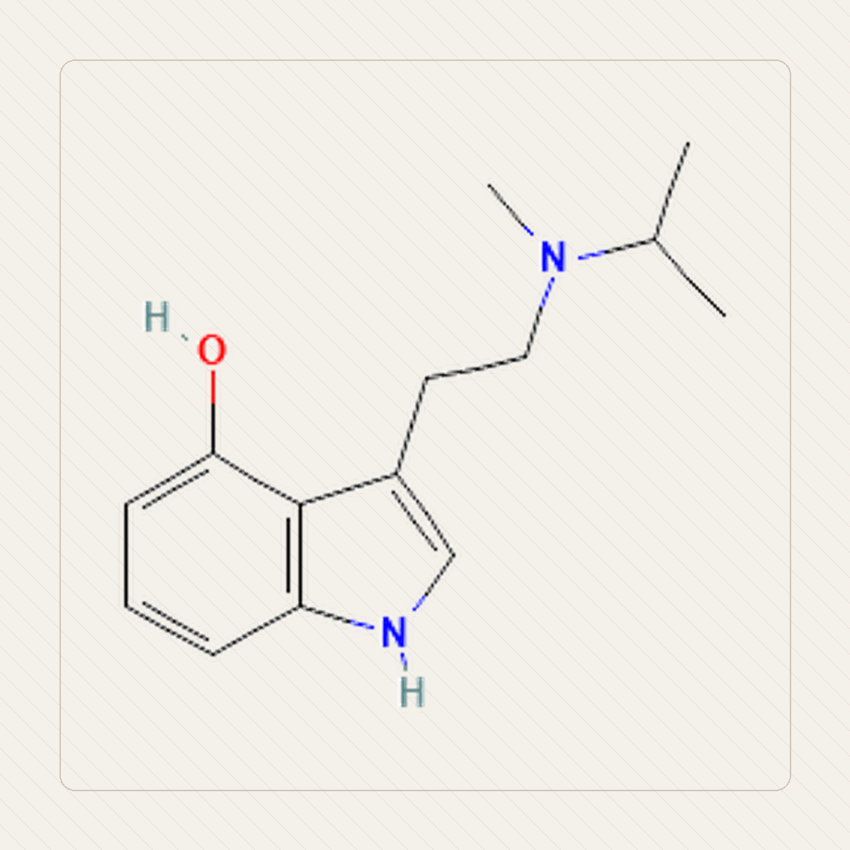 4-HO-MiPT 4-hydroksy-MiPT, educational illustration of the molecular structure